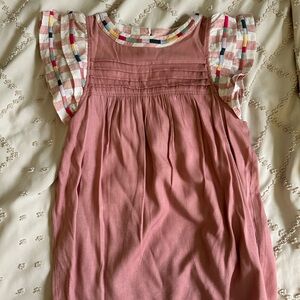 Pink Shirt with Multicolor Sleeves